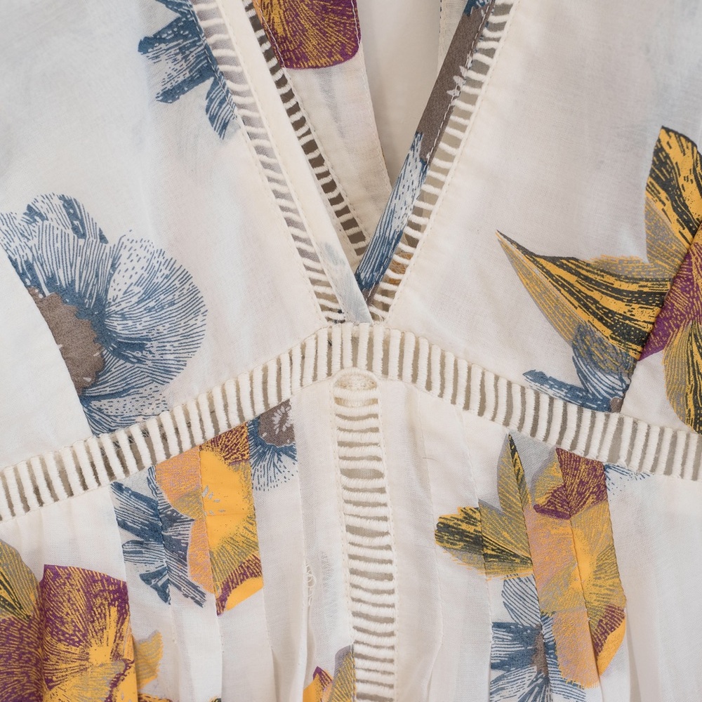 Free People V-Neck LS Floral Shift Dress - Picture 4 of 6